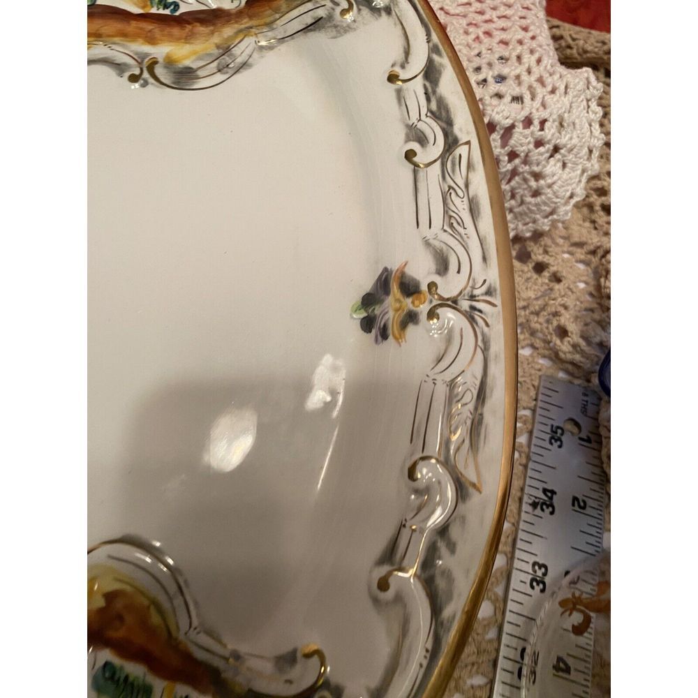 Vintage Oval Serving Platter by Pereiras Valado Portugal Underplate Hand Painted - Picture 9 of 11